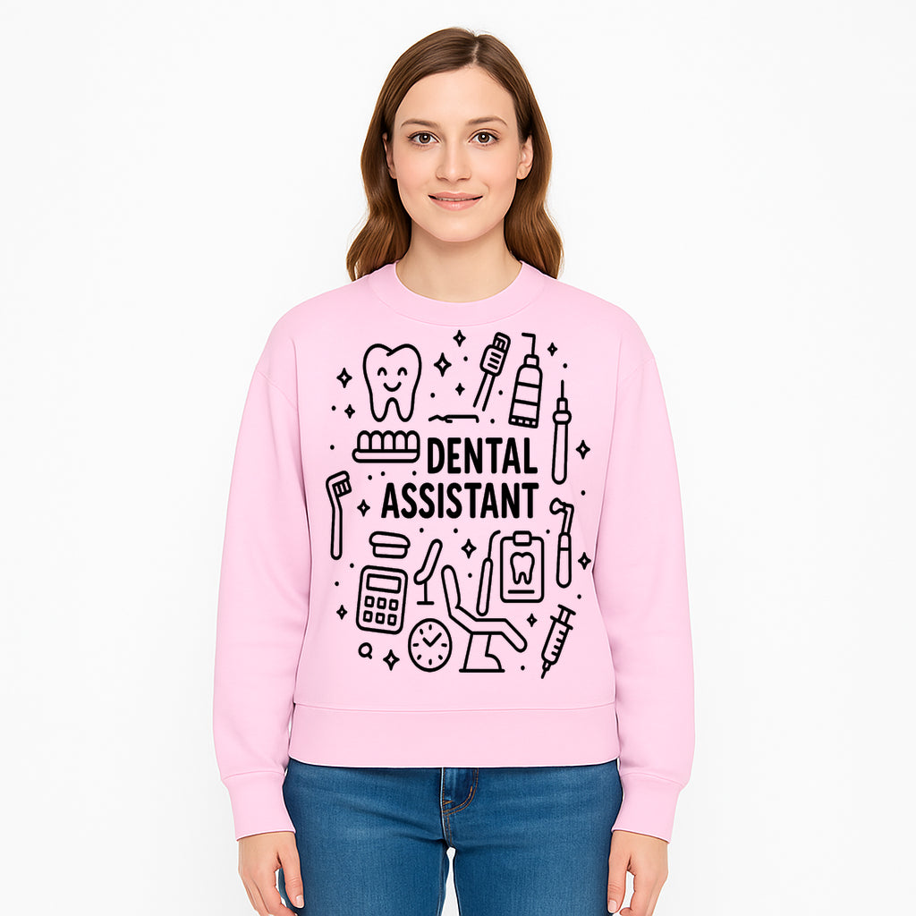 Dental Assistant Graphic Design Print - Tooth, Tools, and Equipment Theme for Dentists and Dental Professionals - Sweatshirt 1758250115625.jpg