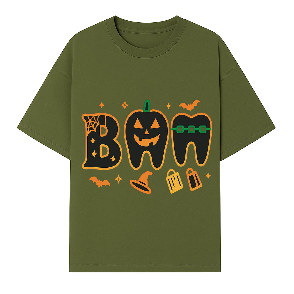 Halloween Themed BAM Decor with Pumpkin, Tooth, and Spooky Icons - Perfect for Parties and Festive Decorations - T-shirt 1758250115646.jpg