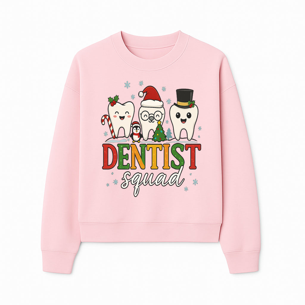 Cute Christmas Dentist Squad T-Shirt with Snowflakes, Toothy Characters, Penguin & Holiday Themes for Dental Professionals and Fans - Sweatshirt 1758250115663.jpg