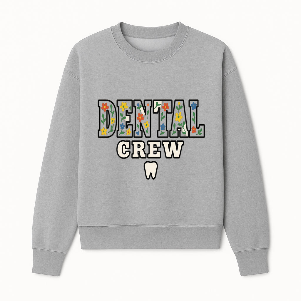 Dental Crew Floral Design Sticker - Cute Dentist Team D cor, Tooth Graphic, Fun Dental Office Accessory, Gift for Dental Professionals - Sweatshirt 1758250115719.jpg