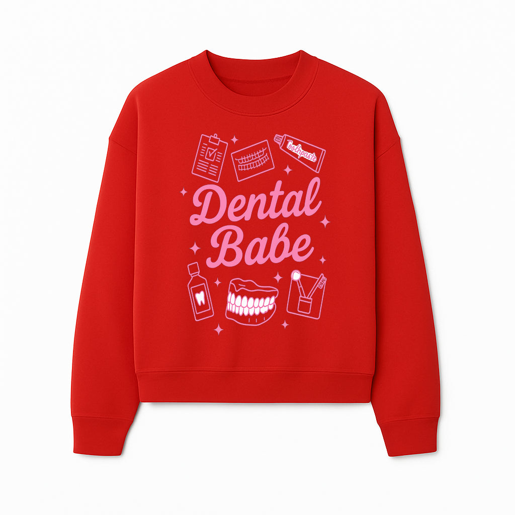 Dental Babe Neon Sign - Cute Dental Care Decor, Toothbrush, Toothpaste, Smile Art, Girly Dentist Gift, Fun Wall Art for Office or Home - Sweatshirt 1758250115760.jpg