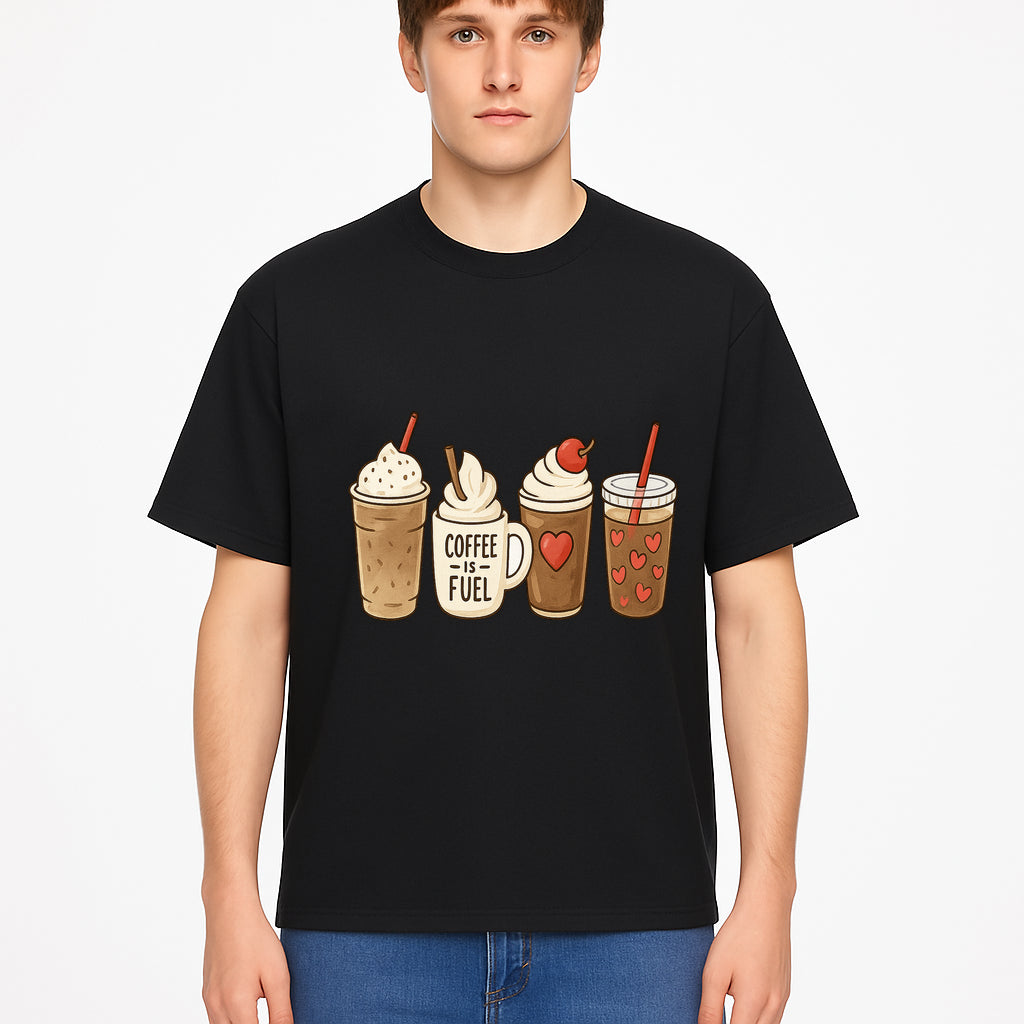 Coffee Lovers Drink Illustration Wall Art - Cute Coffee Fuel Theme Decor for Kitchen, Cafe, or Coffee Shop - T-shirt 1758250115777.jpg