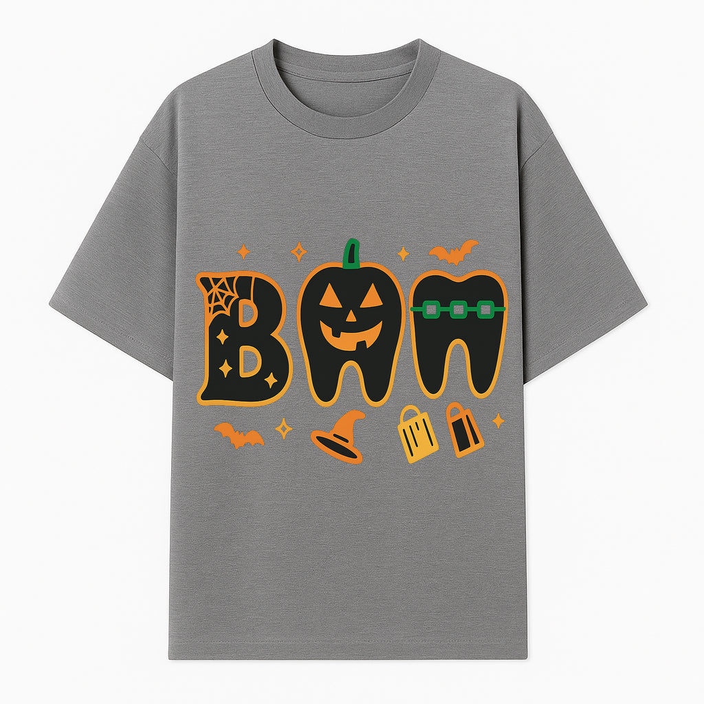 Halloween Themed BAM Decor with Pumpkin, Tooth, and Spooky Icons - Perfect for Parties and Festive Decorations - T-shirt 1758250115787.jpg