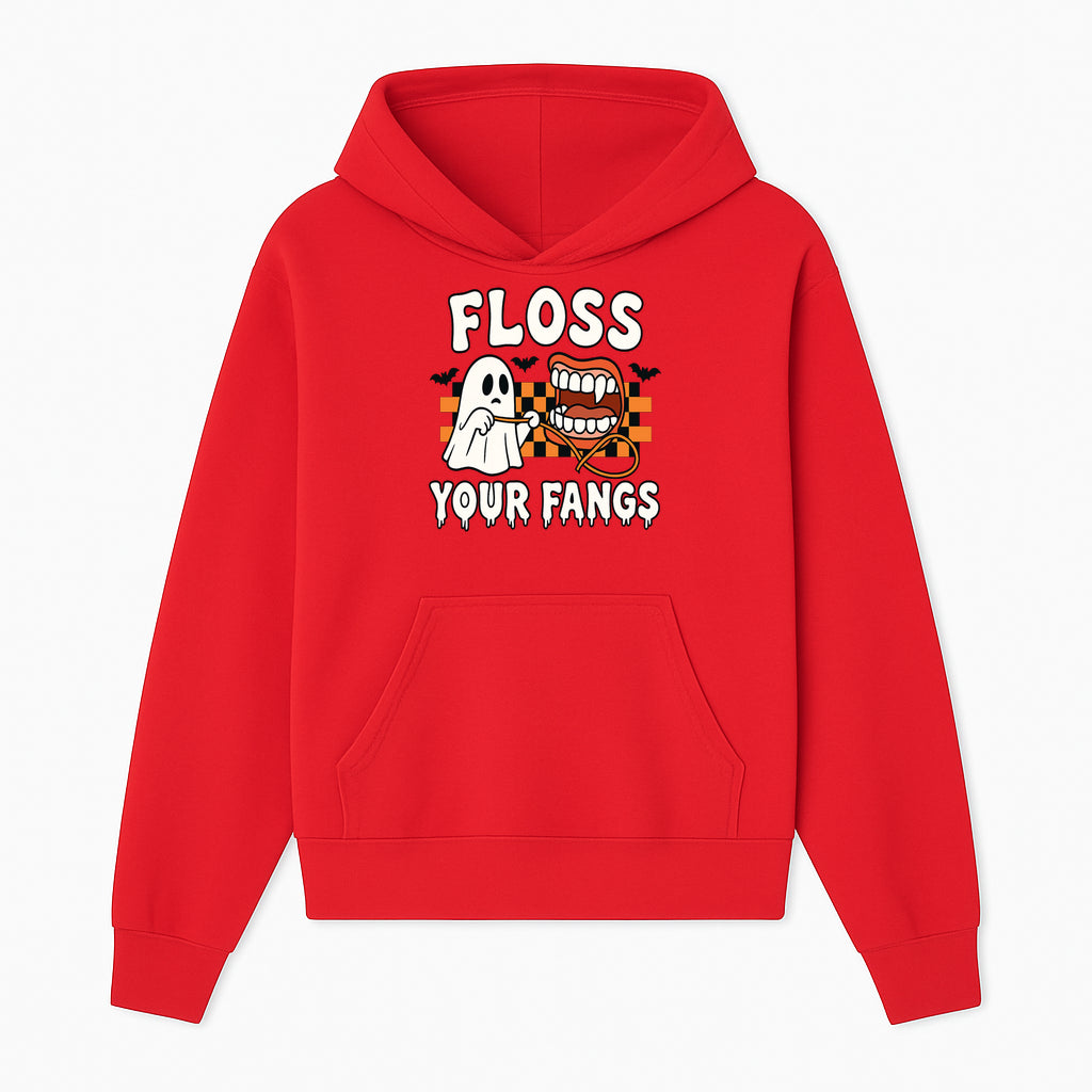 Halloween Ghost Dental Care T-Shirt - Floss Your Fangs Funny Costume Tee for Kids and Adults - Hoodie 1758250115801.jpg