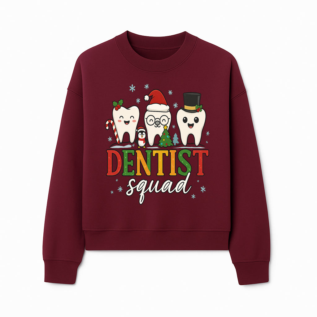 Cute Christmas Dentist Squad T-Shirt with Snowflakes, Toothy Characters, Penguin & Holiday Themes for Dental Professionals and Fans - Sweatshirt 1758250115815.jpg