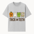 Cute Halloween Trick or Teeth Shirt with Pumpkin & Tooth Characters, Fun Kids' Costume Tee for Spooky Season - T-shirt 1758250115848.jpg