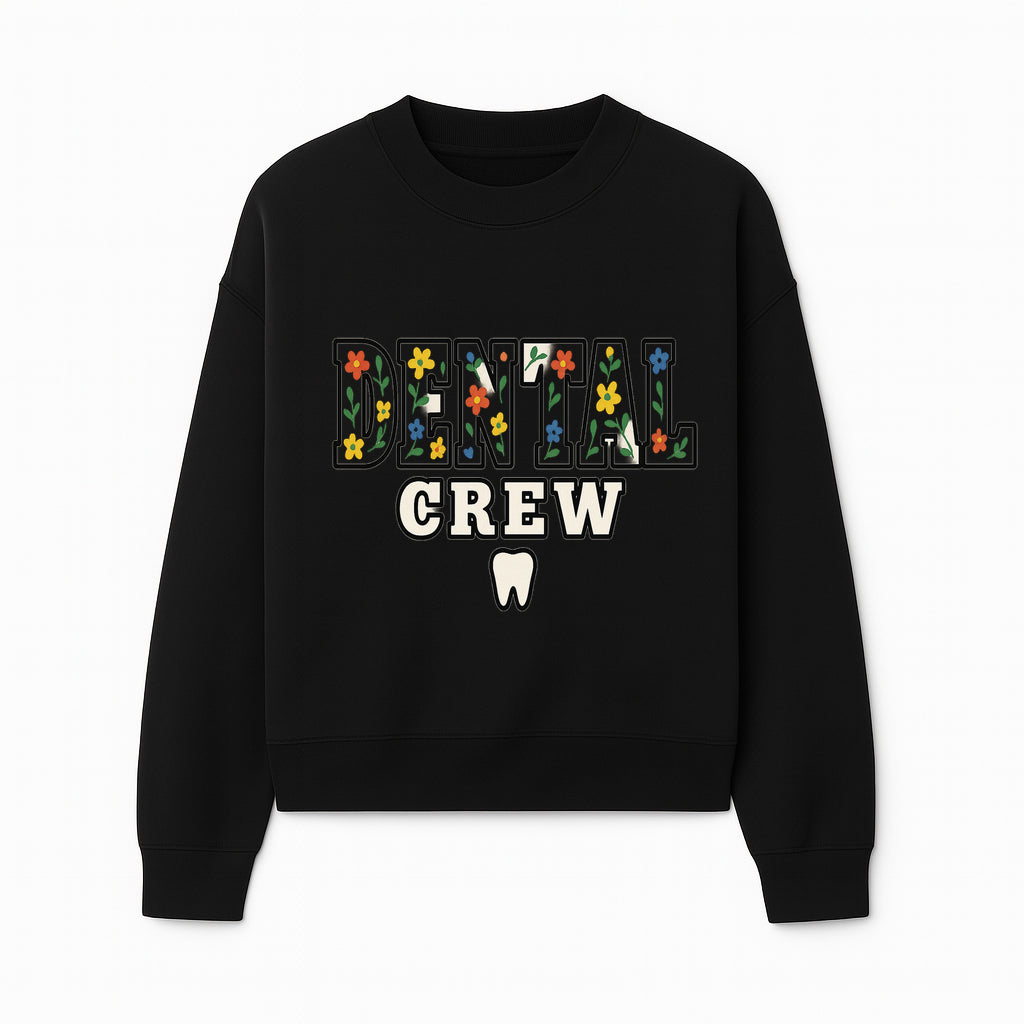 Dental Crew Floral Design Sticker - Cute Dentist Team D cor, Tooth Graphic, Fun Dental Office Accessory, Gift for Dental Professionals - Sweatshirt 1758250115876.jpg