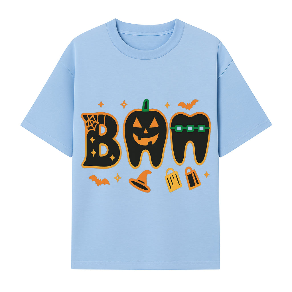Halloween Themed BAM Decor with Pumpkin, Tooth, and Spooky Icons - Perfect for Parties and Festive Decorations - T-shirt 1758250115942.jpg