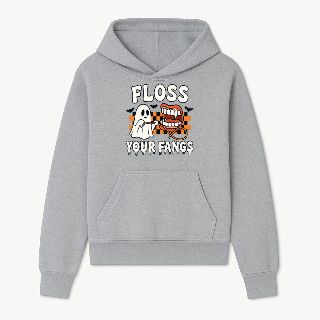 Halloween Ghost Dental Care T-Shirt - Floss Your Fangs Funny Costume Tee for Kids and Adults - Hoodie 1758250115949.jpg