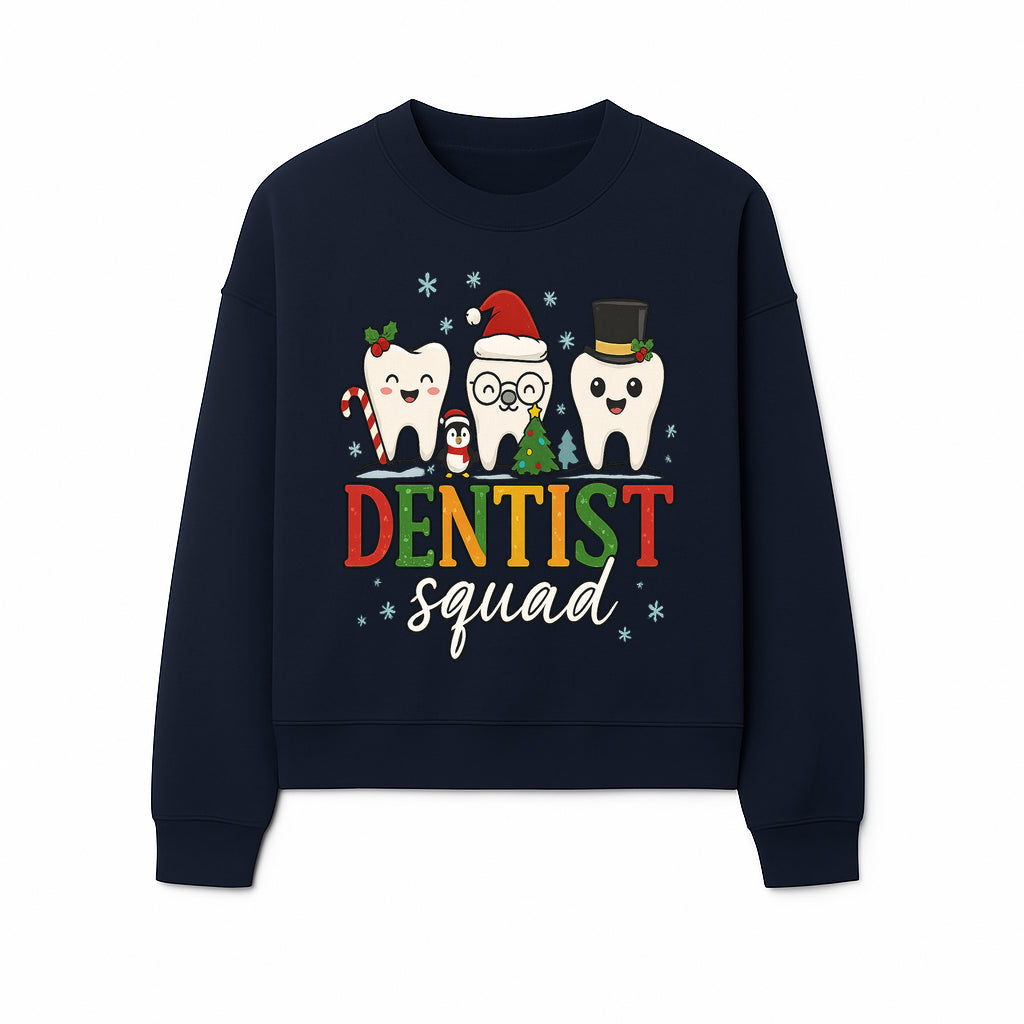 Cute Christmas Dentist Squad T-Shirt with Snowflakes, Toothy Characters, Penguin & Holiday Themes for Dental Professionals and Fans - Sweatshirt 1758250115957.jpg