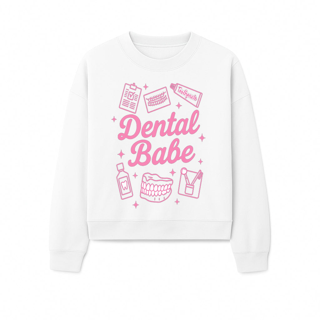 Dental Babe Neon Sign - Cute Dental Care Decor, Toothbrush, Toothpaste, Smile Art, Girly Dentist Gift, Fun Wall Art for Office or Home - Sweatshirt 1758250116053.jpg