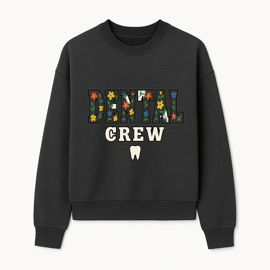 Dental Crew Floral Design Sticker - Cute Dentist Team D cor, Tooth Graphic, Fun Dental Office Accessory, Gift for Dental Professionals - Sweatshirt 1758250116059.jpg