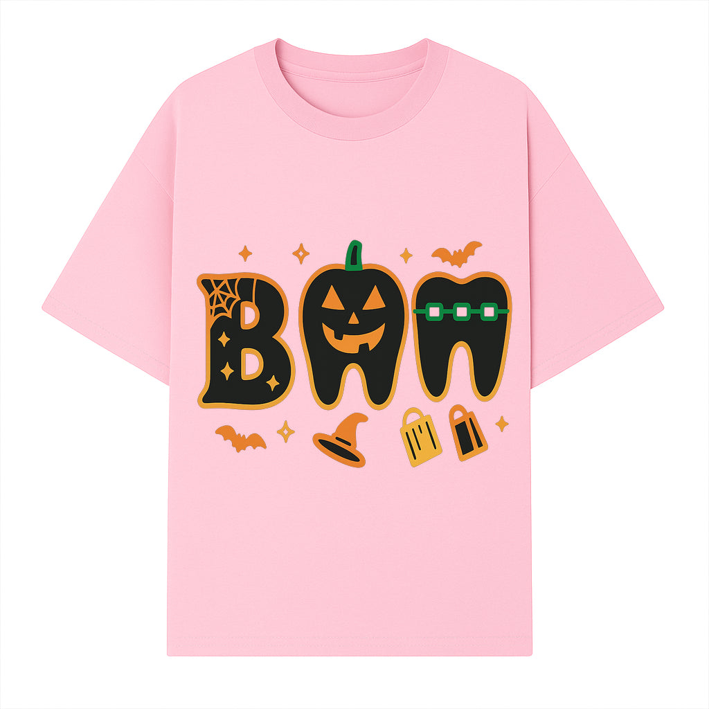 Halloween Themed BAM Decor with Pumpkin, Tooth, and Spooky Icons - Perfect for Parties and Festive Decorations - T-shirt 1758250116107.jpg
