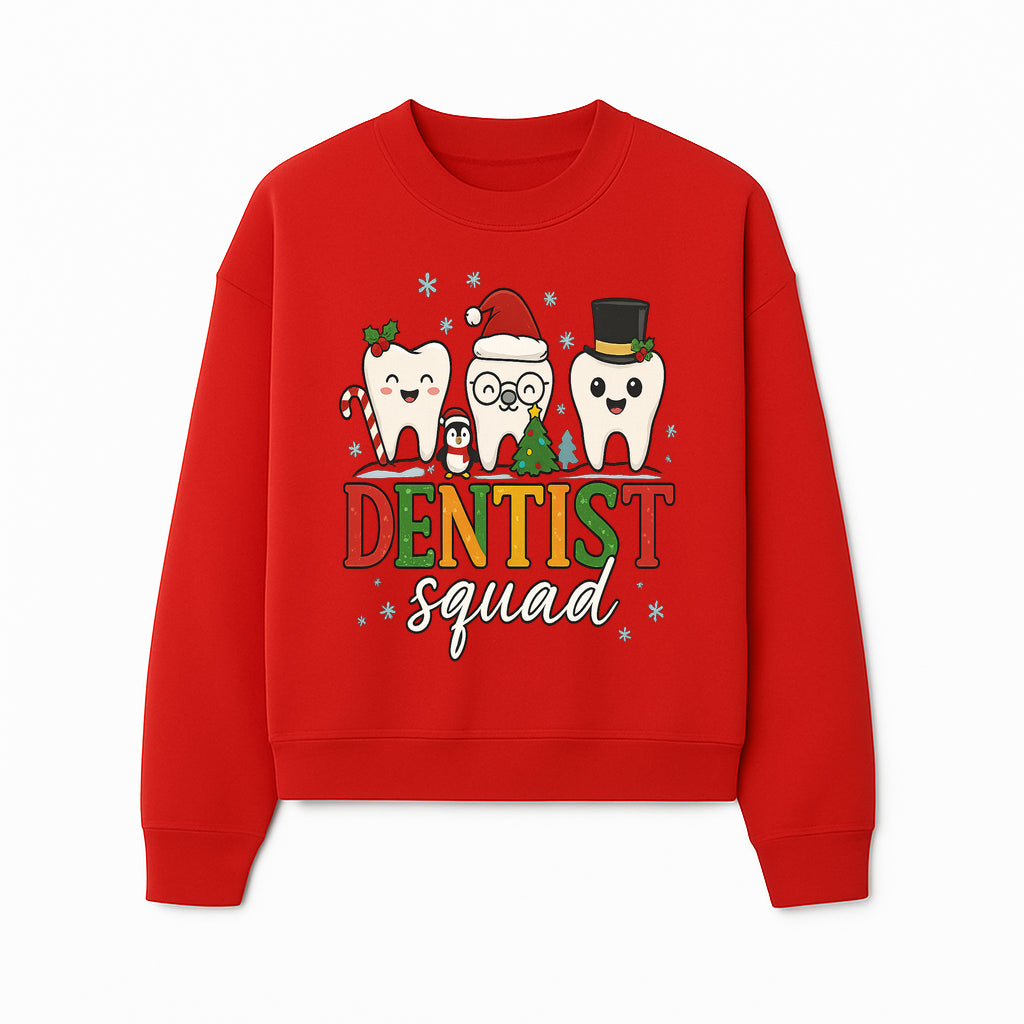 Cute Christmas Dentist Squad T-Shirt with Snowflakes, Toothy Characters, Penguin & Holiday Themes for Dental Professionals and Fans - Sweatshirt 1758250116126.jpg