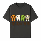 Cute Halloween Trick or Teeth Shirt with Pumpkin & Tooth Characters, Fun Kids' Costume Tee for Spooky Season - T-shirt 1758250116145.jpg