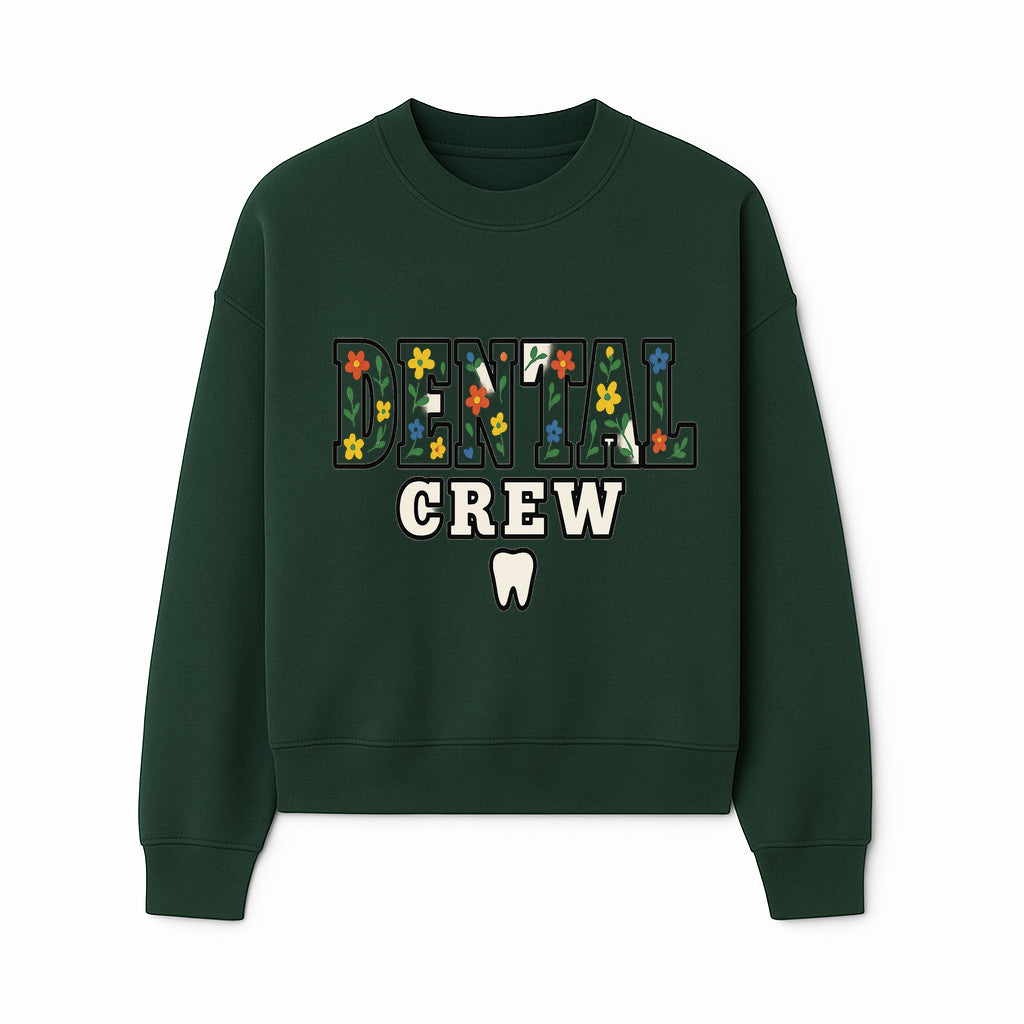 Dental Crew Floral Design Sticker - Cute Dentist Team D cor, Tooth Graphic, Fun Dental Office Accessory, Gift for Dental Professionals - Sweatshirt 1758250116233.jpg