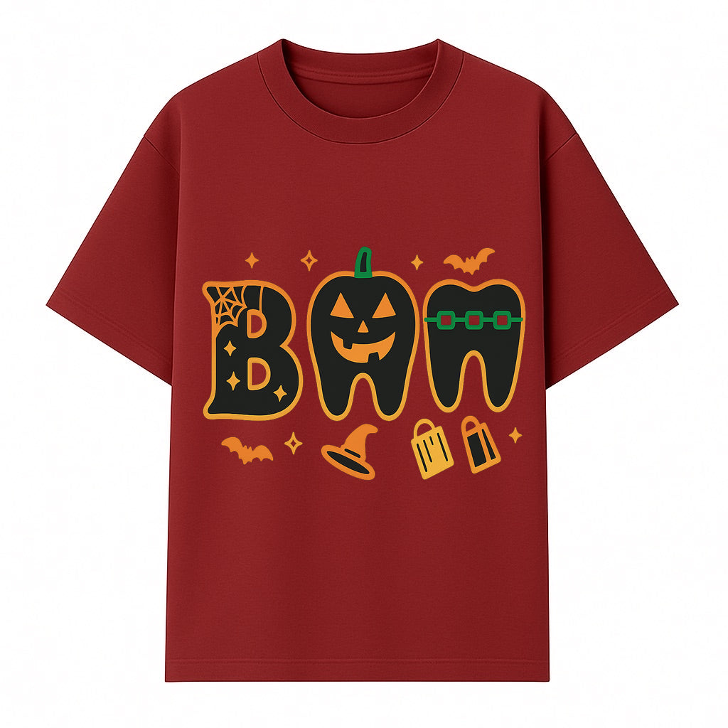 Halloween Themed BAM Decor with Pumpkin, Tooth, and Spooky Icons - Perfect for Parties and Festive Decorations - T-shirt 1758250116281.jpg