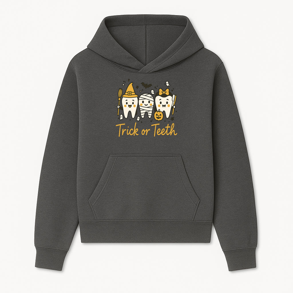 Halloween Trick or Teeth Tooth Fairy Kids T-Shirt, Cute Tooth Characters with Pumpkin, Spooky Ghosts, Fun Dental Theme for Children - Hoodie 1758250116317.jpg