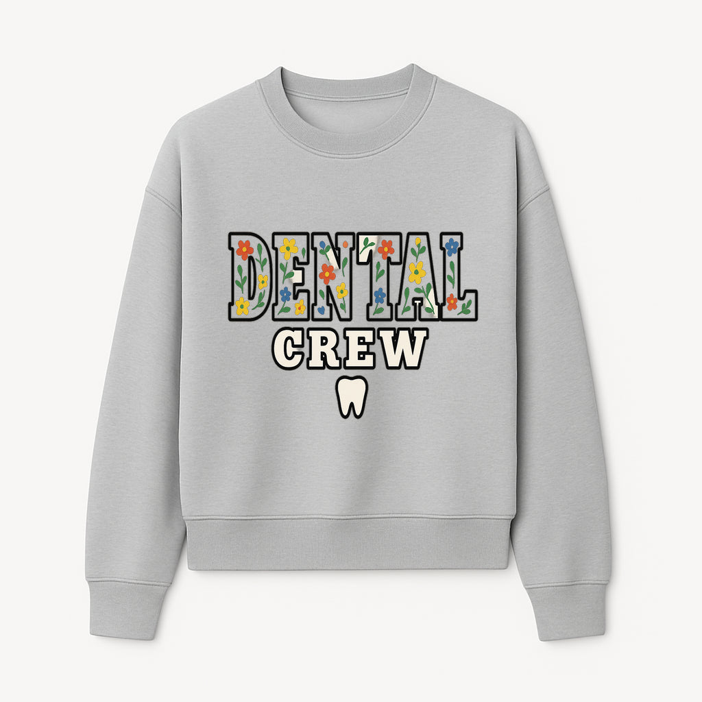Dental Crew Floral Design Sticker - Cute Dentist Team D cor, Tooth Graphic, Fun Dental Office Accessory, Gift for Dental Professionals - Sweatshirt 1758250116374.jpg