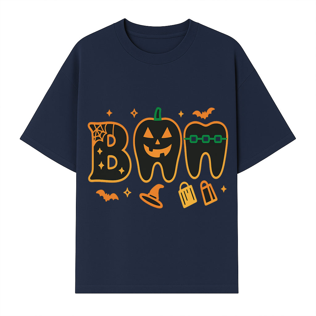 Halloween Themed BAM Decor with Pumpkin, Tooth, and Spooky Icons - Perfect for Parties and Festive Decorations - T-shirt 1758250116424.jpg