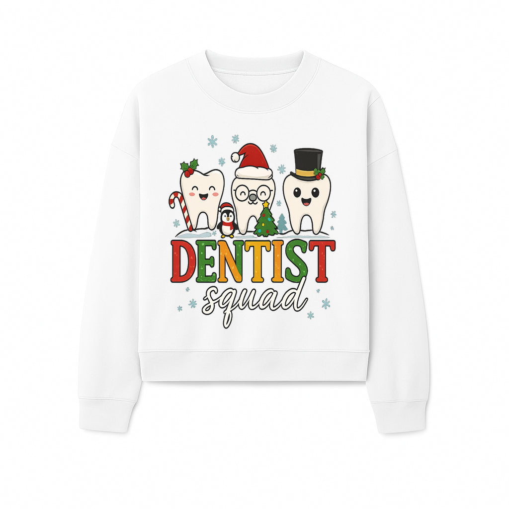 Cute Christmas Dentist Squad T-Shirt with Snowflakes, Toothy Characters, Penguin & Holiday Themes for Dental Professionals and Fans - Sweatshirt 1758250116472.jpg