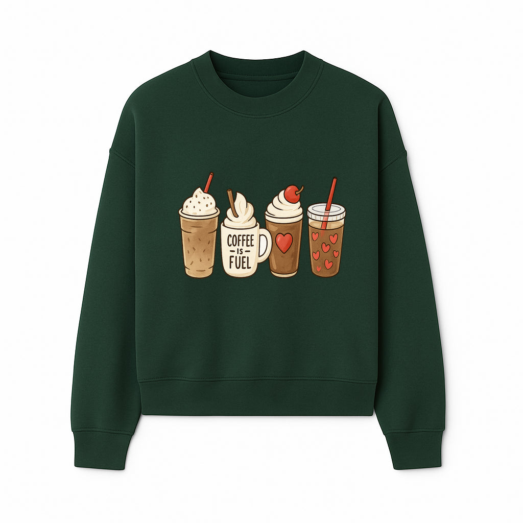 Coffee Lovers Drink Illustration Wall Art - Cute Coffee Fuel Theme Decor for Kitchen, Cafe, or Coffee Shop - Sweatshirt 1758250116516.jpg