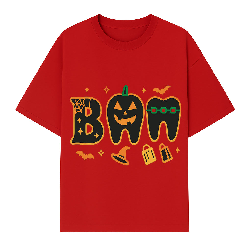Halloween Themed BAM Decor with Pumpkin, Tooth, and Spooky Icons - Perfect for Parties and Festive Decorations - T-shirt 1758250116607.jpg