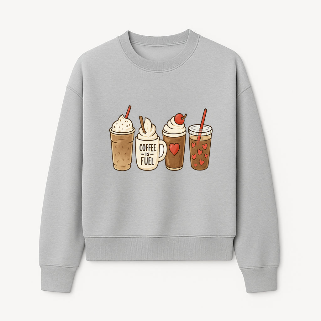 Coffee Lovers Drink Illustration Wall Art - Cute Coffee Fuel Theme Decor for Kitchen, Cafe, or Coffee Shop - Sweatshirt 1758250116646.jpg