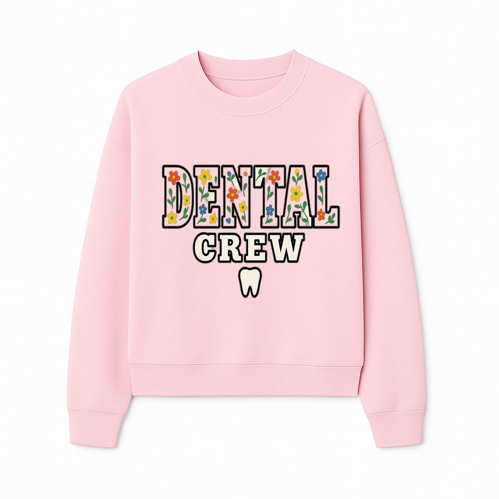 Dental Crew Floral Design Sticker - Cute Dentist Team D cor, Tooth Graphic, Fun Dental Office Accessory, Gift for Dental Professionals - Sweatshirt 1758250116680.jpg