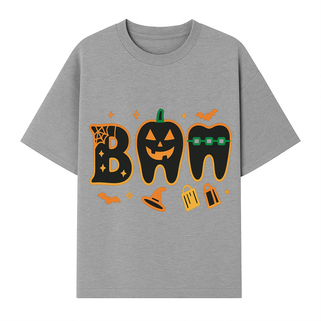 Halloween Themed BAM Decor with Pumpkin, Tooth, and Spooky Icons - Perfect for Parties and Festive Decorations - T-shirt 1758250116762.jpg