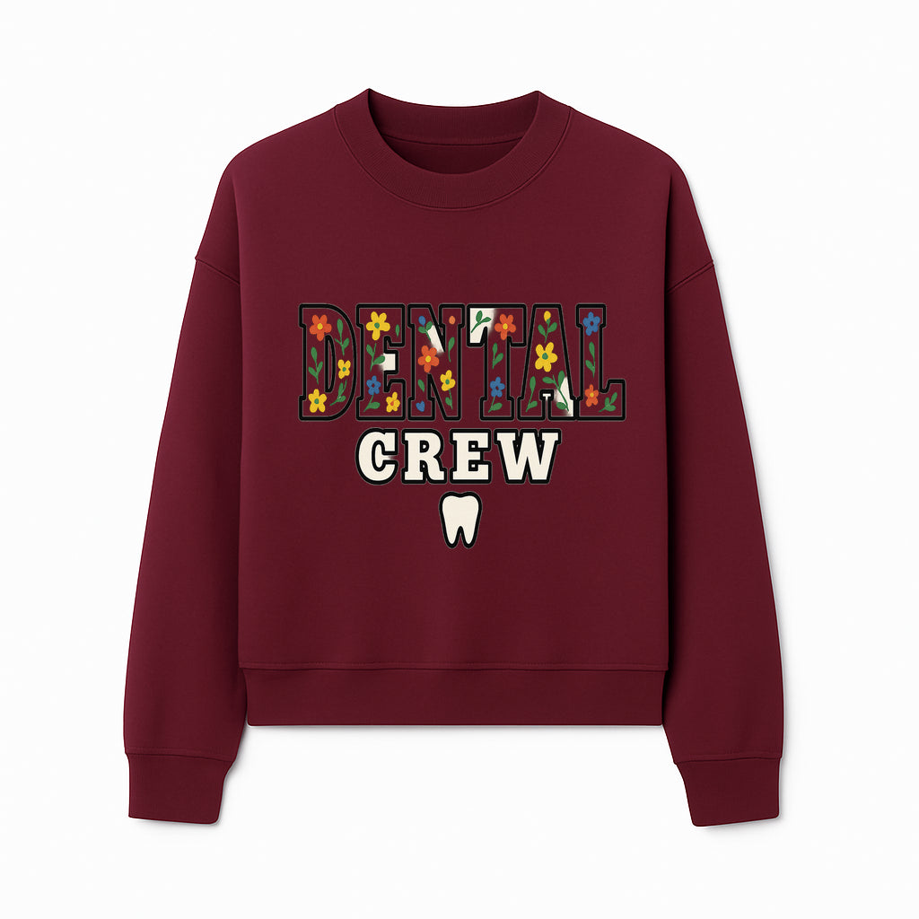 Dental Crew Floral Design Sticker - Cute Dentist Team D cor, Tooth Graphic, Fun Dental Office Accessory, Gift for Dental Professionals - Sweatshirt 1758250116827.jpg