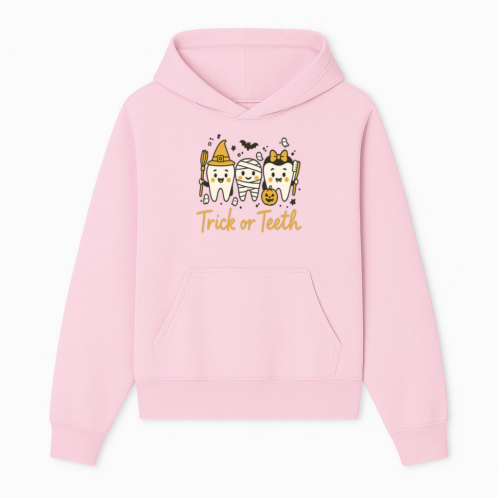 Halloween Trick or Teeth Tooth Fairy Kids T-Shirt, Cute Tooth Characters with Pumpkin, Spooky Ghosts, Fun Dental Theme for Children - Hoodie 1758250116974.jpg