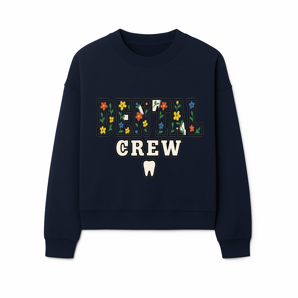 Dental Crew Floral Design Sticker - Cute Dentist Team D cor, Tooth Graphic, Fun Dental Office Accessory, Gift for Dental Professionals - Sweatshirt 1758250117056.jpg