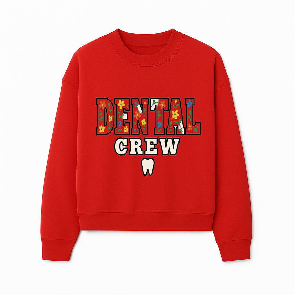 Dental Crew Floral Design Sticker - Cute Dentist Team D cor, Tooth Graphic, Fun Dental Office Accessory, Gift for Dental Professionals - Sweatshirt 1758250117193.jpg