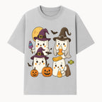 Cute Halloween Ghost Stickers Set - Adorable Spooky Characters with Pumpkins, Candy, and Witch Hats for Kids' Decorations and Crafts - T-shirt 1758250117198.jpg