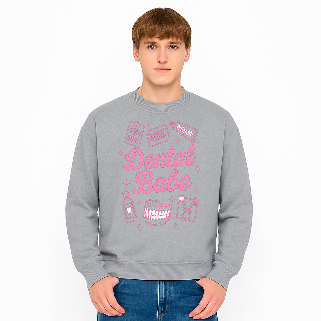 Dental Babe Neon Sign - Cute Dental Care Decor, Toothbrush, Toothpaste, Smile Art, Girly Dentist Gift, Fun Wall Art for Office or Home - Sweatshirt 1758250117206.jpg