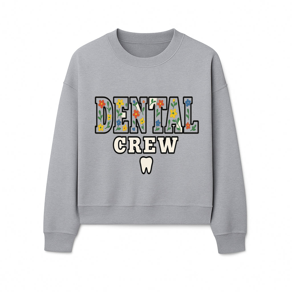 Dental Crew Floral Design Sticker - Cute Dentist Team D cor, Tooth Graphic, Fun Dental Office Accessory, Gift for Dental Professionals - Sweatshirt 1758250117357.jpg