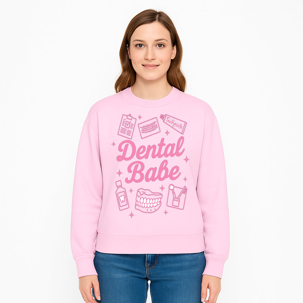 Dental Babe Neon Sign - Cute Dental Care Decor, Toothbrush, Toothpaste, Smile Art, Girly Dentist Gift, Fun Wall Art for Office or Home - Sweatshirt 1758250117389.jpg
