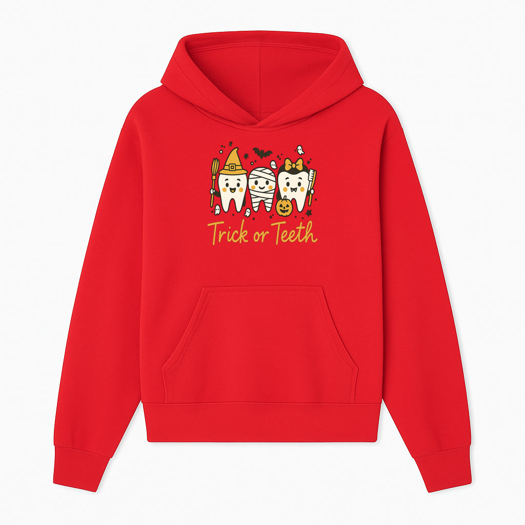 Halloween Trick or Teeth Tooth Fairy Kids T-Shirt, Cute Tooth Characters with Pumpkin, Spooky Ghosts, Fun Dental Theme for Children - Hoodie 1758250117395.jpg
