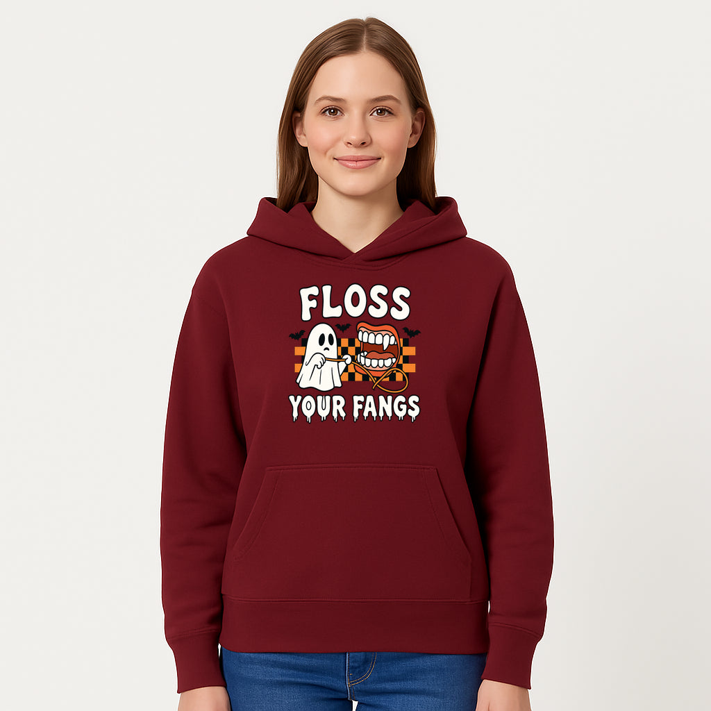Halloween Ghost Dental Care T-Shirt - Floss Your Fangs Funny Costume Tee for Kids and Adults - Hoodie 1758250117414.jpg