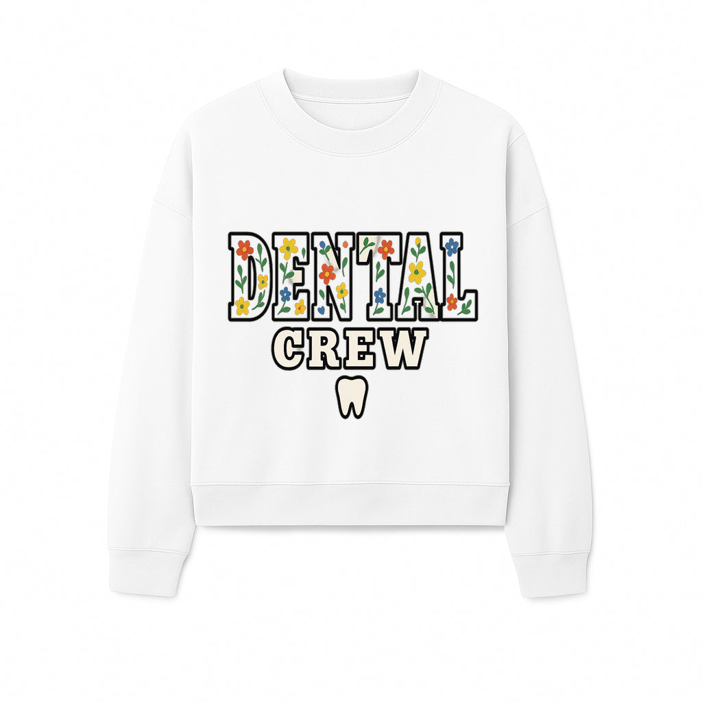 Dental Crew Floral Design Sticker - Cute Dentist Team D cor, Tooth Graphic, Fun Dental Office Accessory, Gift for Dental Professionals - Sweatshirt 1758250117495.jpg