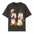 Cute Halloween Ghost Stickers Set - Adorable Spooky Characters with Pumpkins, Candy, and Witch Hats for Kids' Decorations and Crafts - T-shirt 1758250117500.jpg