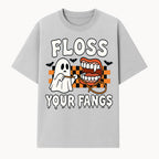 Halloween Ghost Dental Care T-Shirt - Floss Your Fangs Funny Costume Tee for Kids and Adults - T-shirt 1758250117694.jpg