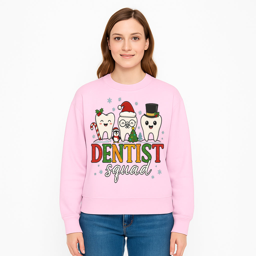 Cute Christmas Dentist Squad T-Shirt with Snowflakes, Toothy Characters, Penguin & Holiday Themes for Dental Professionals and Fans - Sweatshirt 1758250117782.jpg