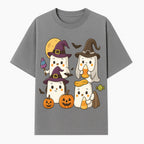 Cute Halloween Ghost Stickers Set - Adorable Spooky Characters with Pumpkins, Candy, and Witch Hats for Kids' Decorations and Crafts - T-shirt 1758250117782.jpg
