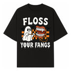 Halloween Ghost Dental Care T-Shirt - Floss Your Fangs Funny Costume Tee for Kids and Adults - T-shirt 1758250117864.jpg