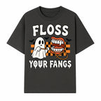 Halloween Ghost Dental Care T-Shirt - Floss Your Fangs Funny Costume Tee for Kids and Adults - T-shirt 1758250118011.jpg