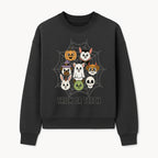 Cute Halloween Pet Characters in Spiderweb - Trick or Teeth Design for Kids' Apparel and Decor - Sweatshirt 1758250118041.jpg