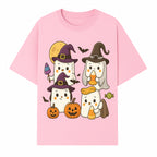Cute Halloween Ghost Stickers Set - Adorable Spooky Characters with Pumpkins, Candy, and Witch Hats for Kids' Decorations and Crafts - T-shirt 1758250118073.jpg