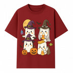 Cute Halloween Ghost Stickers Set - Adorable Spooky Characters with Pumpkins, Candy, and Witch Hats for Kids' Decorations and Crafts - T-shirt 1758250118252.jpg